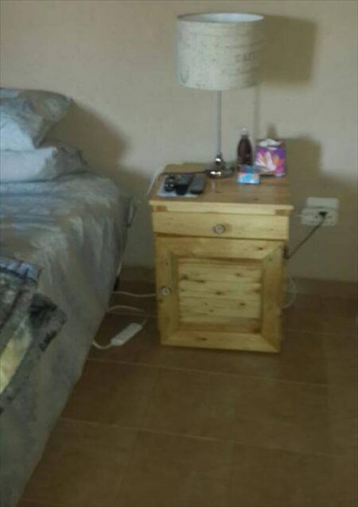 Rustic Pallet Nightstand with Storage – Side Table