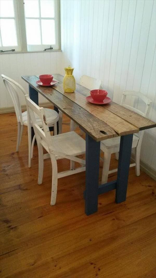 recycled pallet slim dining table