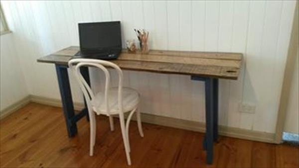 reclaimed pallet slim computer desk