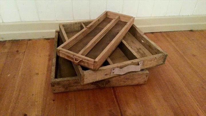 upcycled pallet wood trays