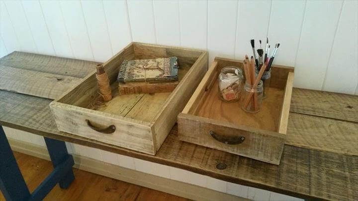 salvaged pallet rustic trays