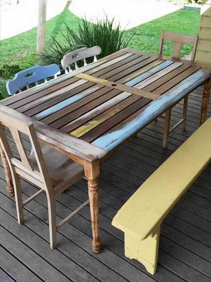 repurposed pallet patio dining furniture set