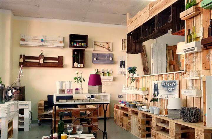 recycled pallet expanded sales counters