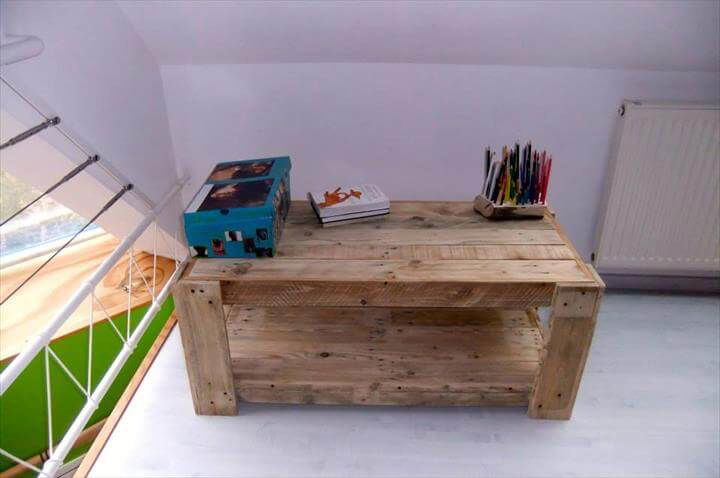 handmade wooden pallet coffee table
