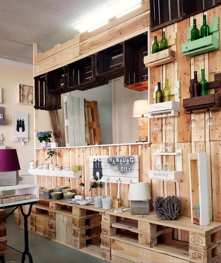 upcycled pallet expanded sales counters
