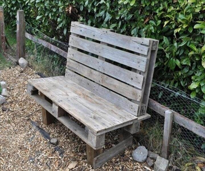 rustic pallet garden bench