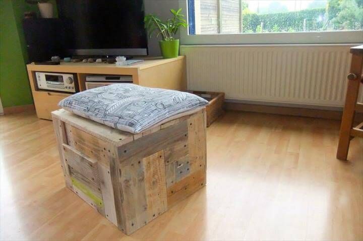 upcycled pallet ottoman