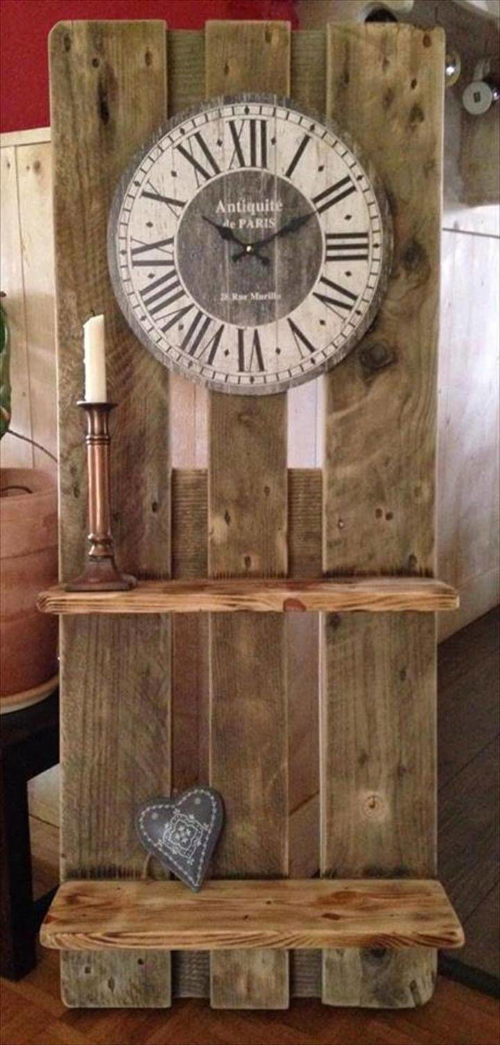 recycled pallet clock