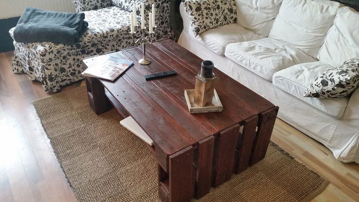 salvaged pallet choco coffee table
