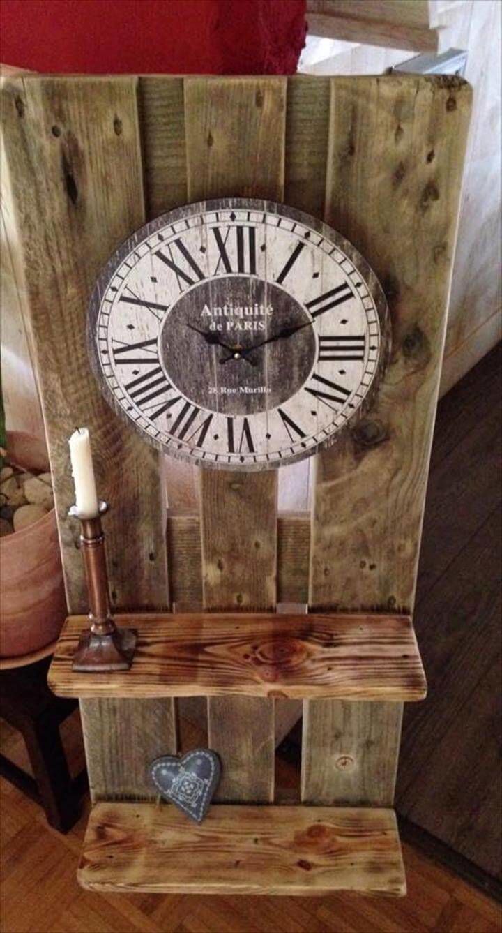 wooden pallet antique Victorian decors inspired clock
