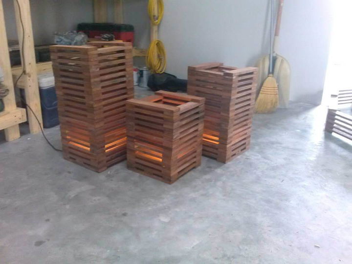 handmade pallet floor lamps