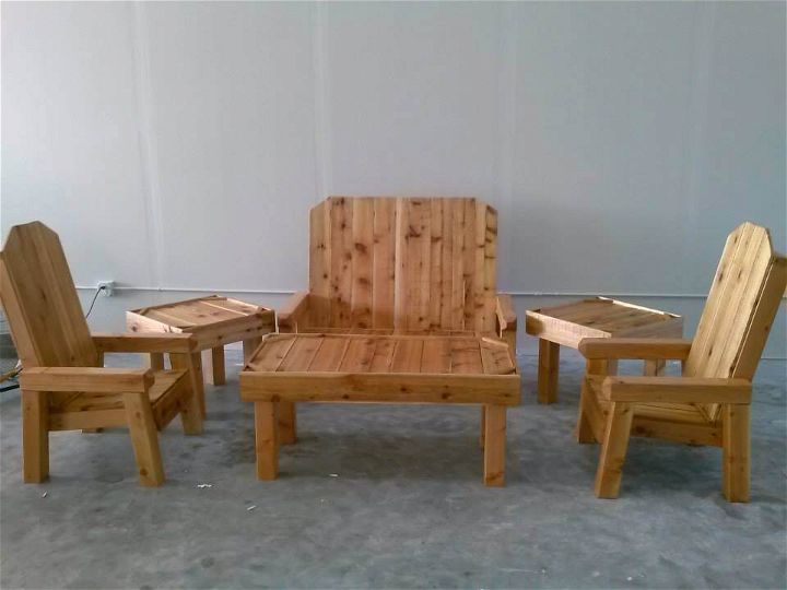 reclaimed pallet furniture set
