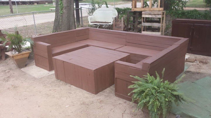 recycled pallet patio sectional sofa