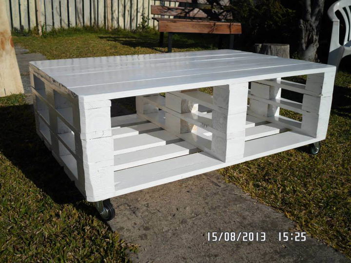 upcycled chic white pallet coffee table