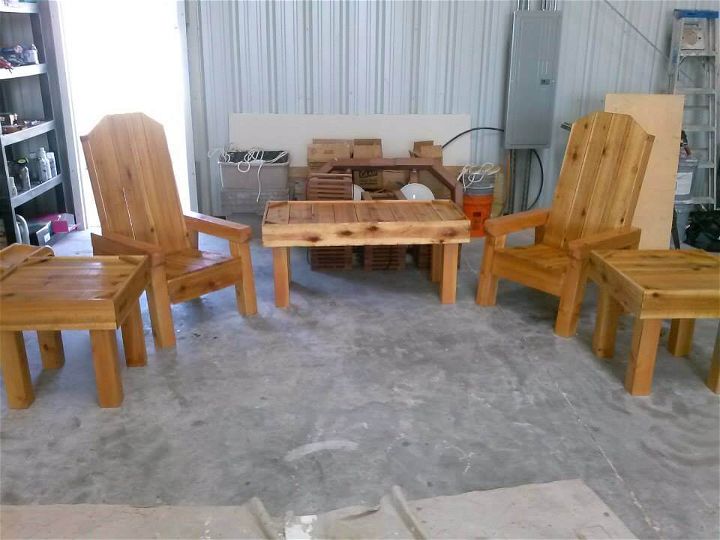 diy pallet terrace furniture set