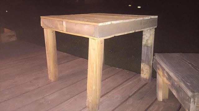 repurposed no-cost pallet side table