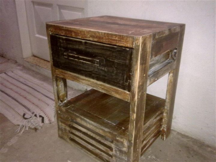 recycled pallet rustic nightstand