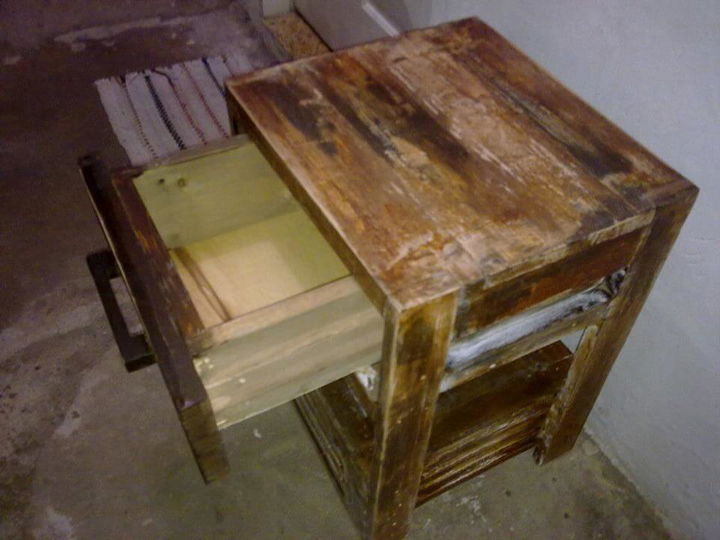 upcycled pallet rustic nightstand with one drawer