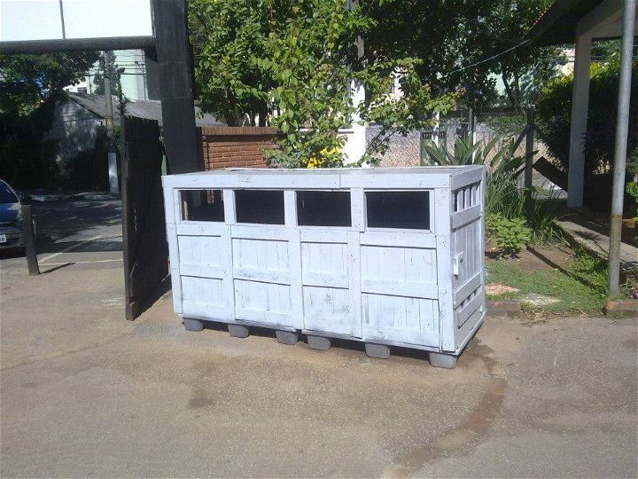 wooden pallet white washed container
