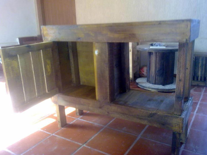 wooden pallet storage friendly kitchen table or media console