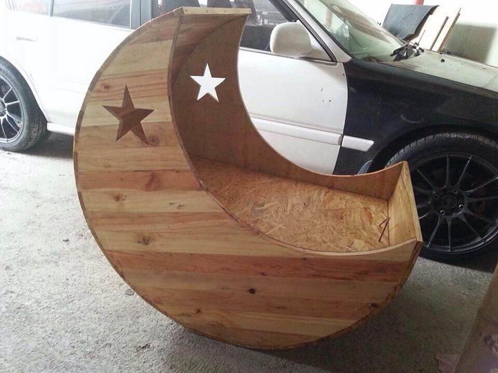 wooden moon crib