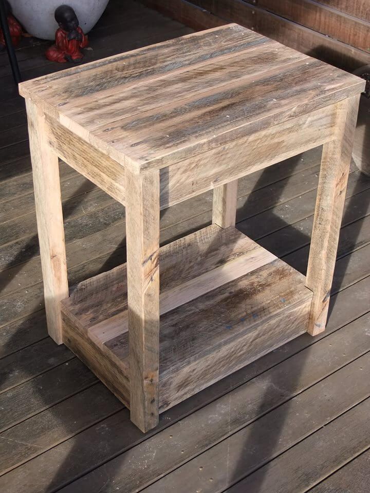 wooden pallet side table