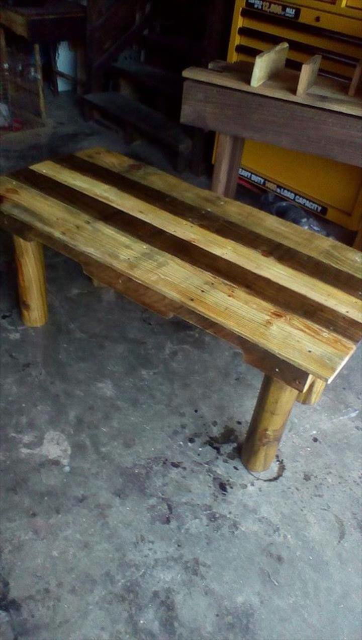 Recycled pallet rustic coffee table