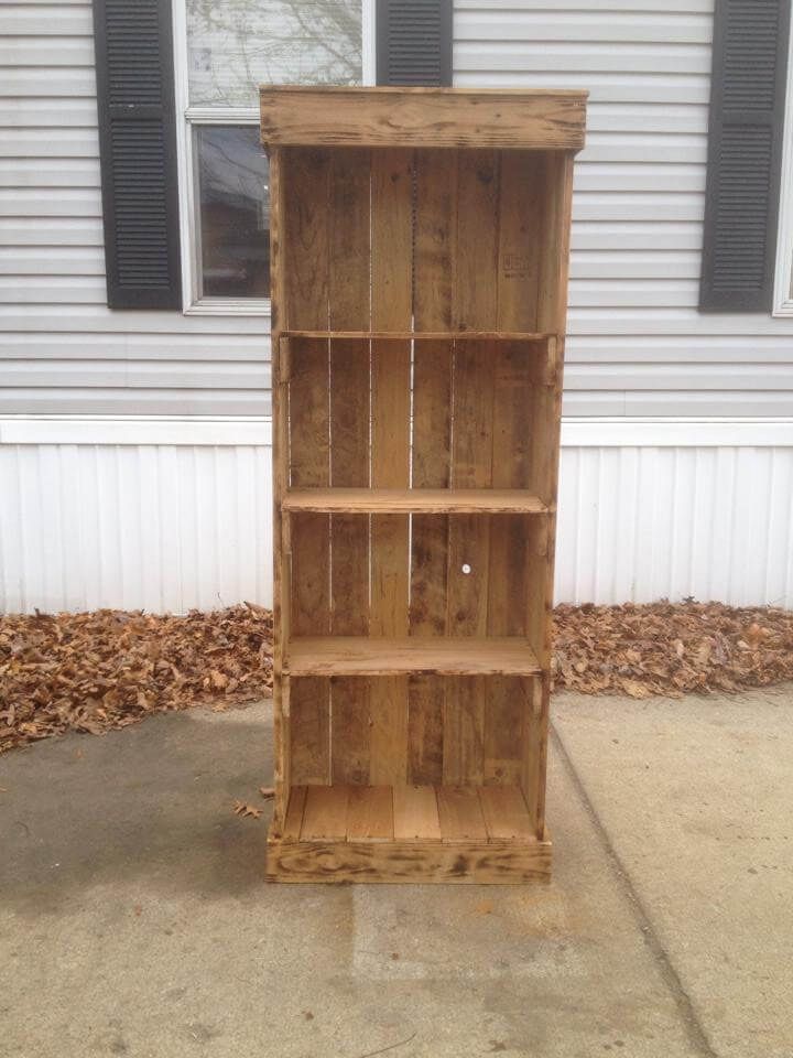 recycled pallet shelf tower