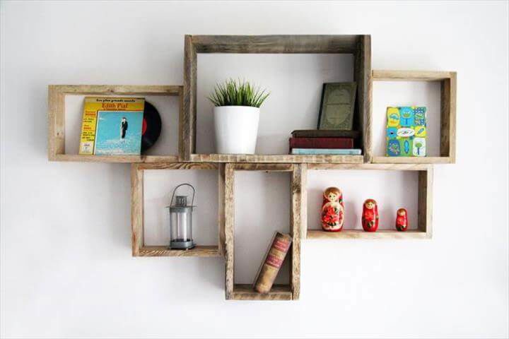 Recycled pallet storage shelf