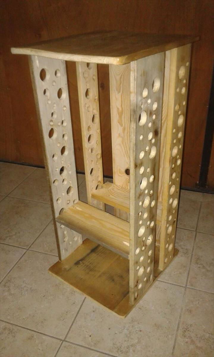 Repurposed pallet fire wood storage box