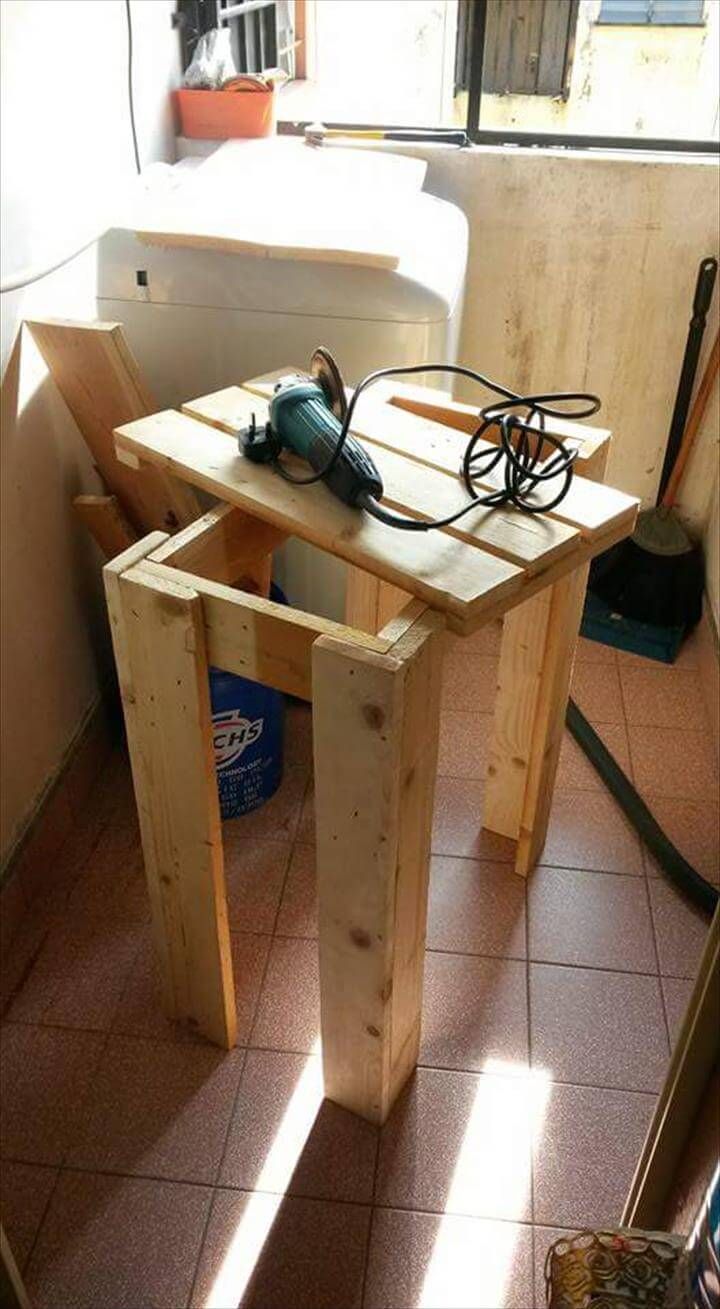 Handcrafted pallet table stand