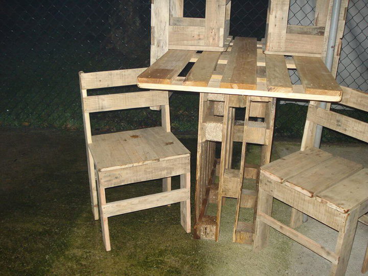 Pallets Wood Bar Table Set