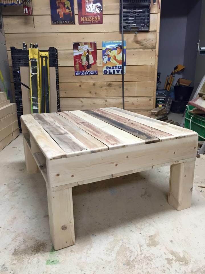 pallet square shape coffee table