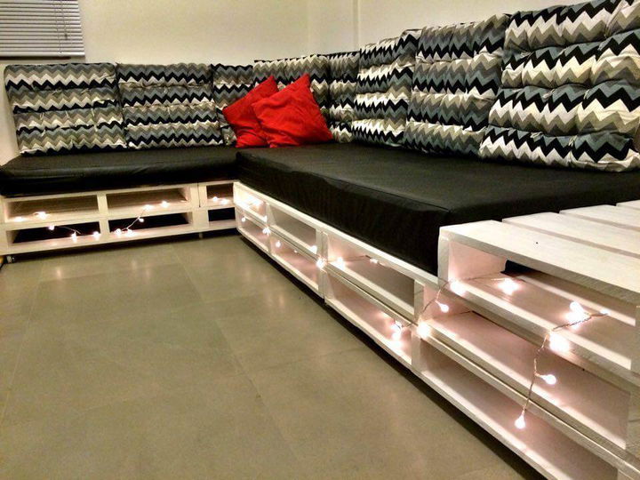 diy pallet sectional sofa with lights