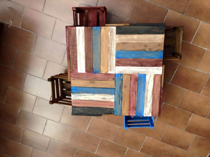 no-cost colorful pallet coffee table