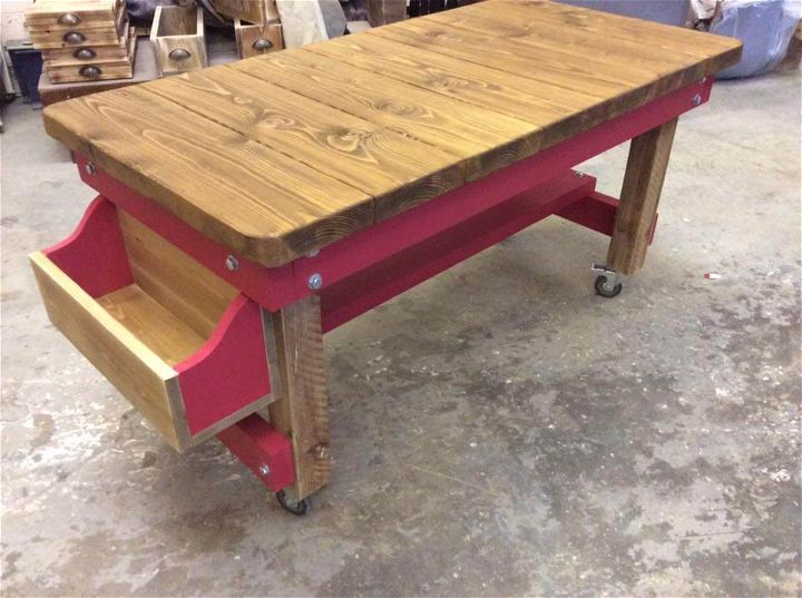 pallet coffee table with storage box