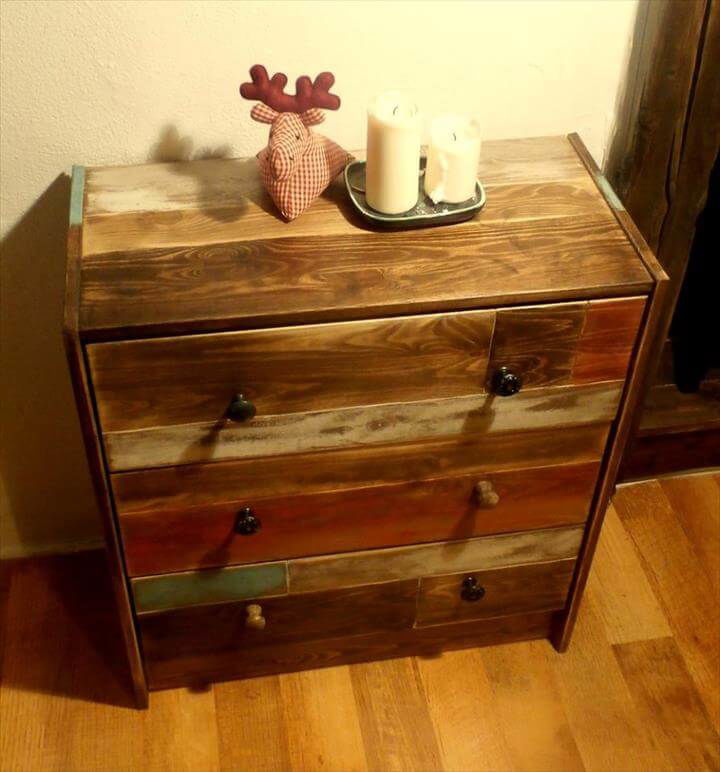 wooden pllet dresser or side table