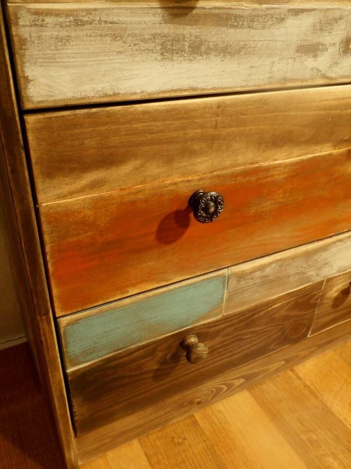 handcrafted wooden pallet dresser