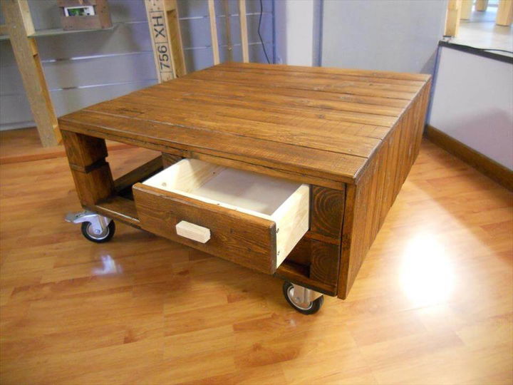 handcrafted wooden pallet coffee table