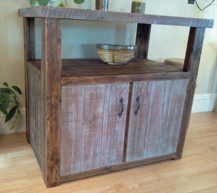 no-cost wooden pallet console table