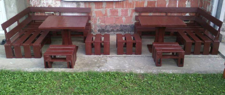 sturdy pallet choco porch sofa set