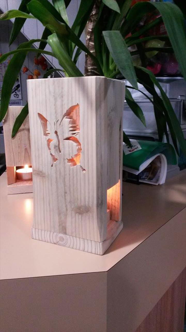 recycled pallet butterfly light gift