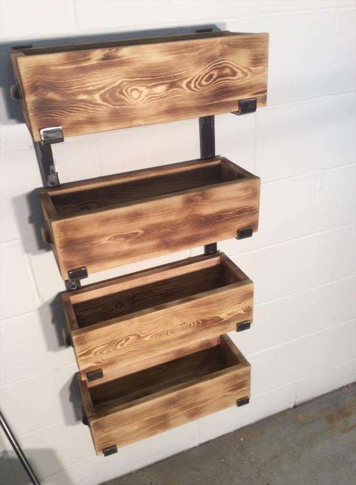 diy pallet and steel storage rack unit
