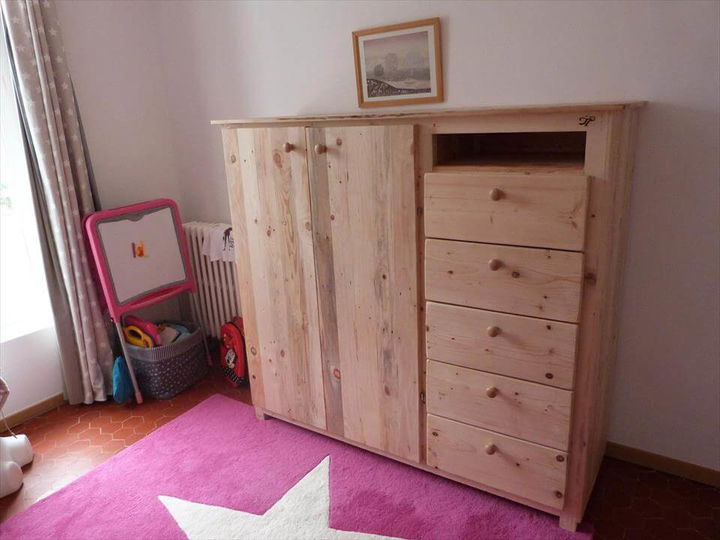 diy pallet closet with drawers