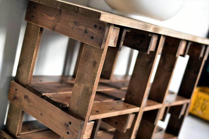 Recycled pallet bathroom vanity