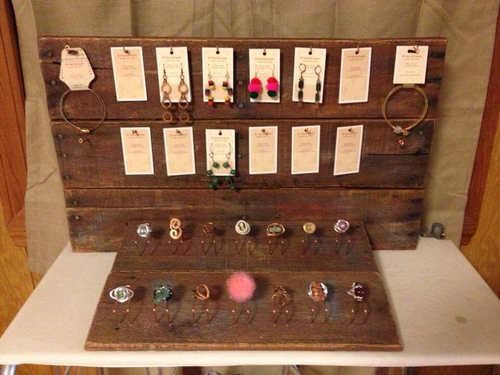 wooden pallet dark brown choco jewelry organizer
