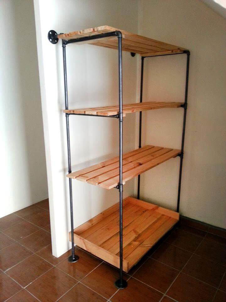 pallet and metal pipe storage rack