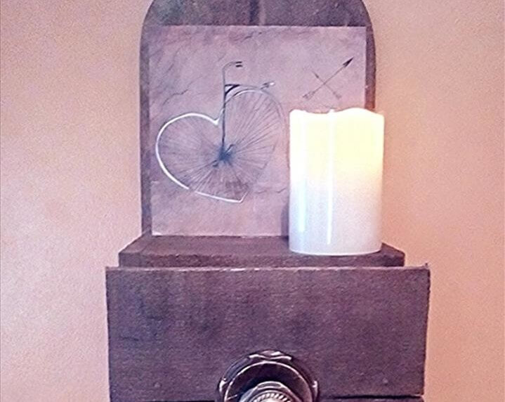 Wall Mounted Pallet Candle Holder