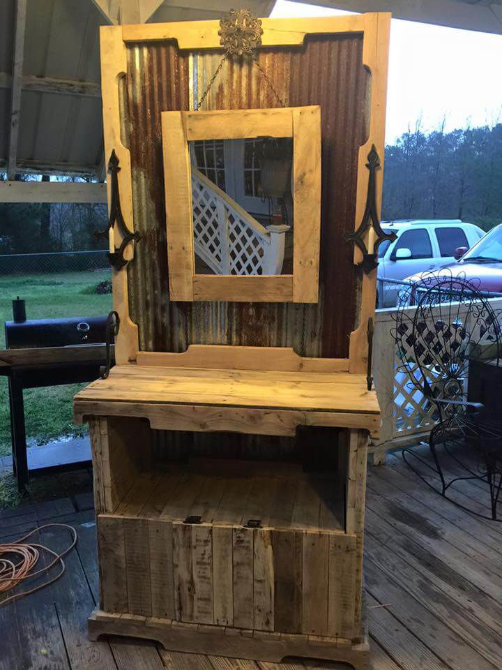 diy pallet dresser with mirror