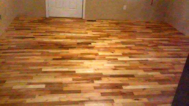 self-installed pallet interior wooden floor